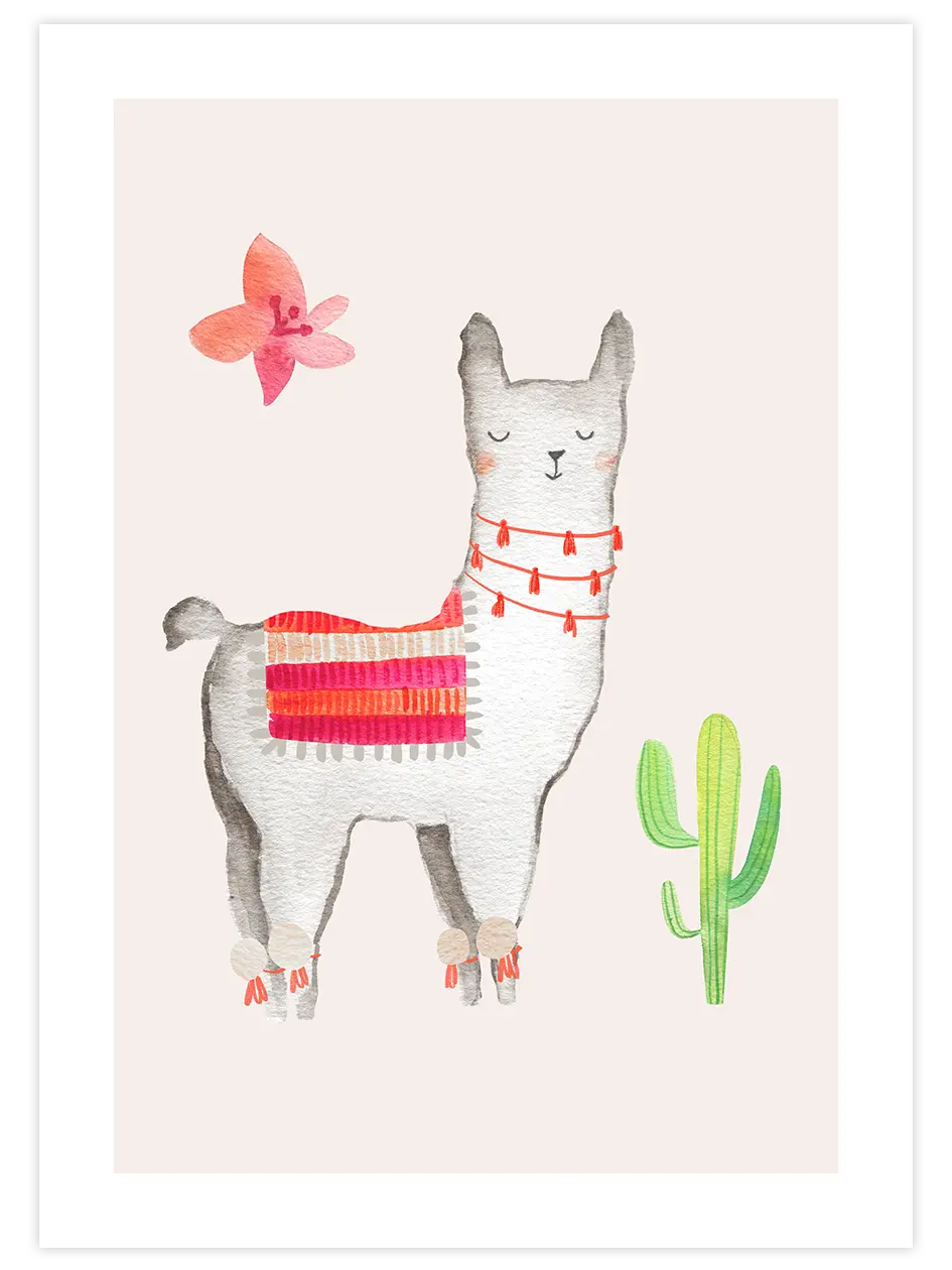 Şirin Lama N3 - Art Print Çocuk Odası Poster