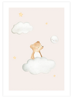 Bulut Üstünde Minik Ayı - Art Print
