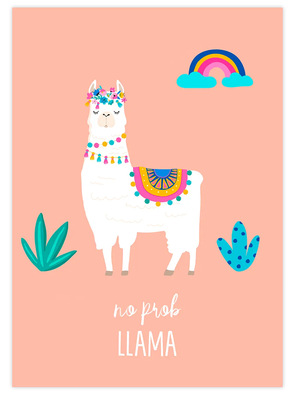 Lama Glama - Art Print Çocuk Odası Poster