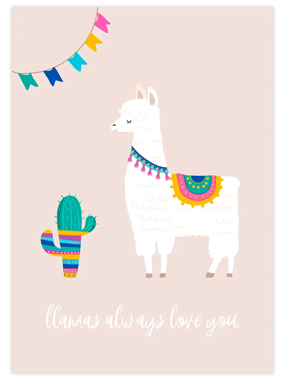Lama Glama N5 - Art Print Çocuk Odası Poster