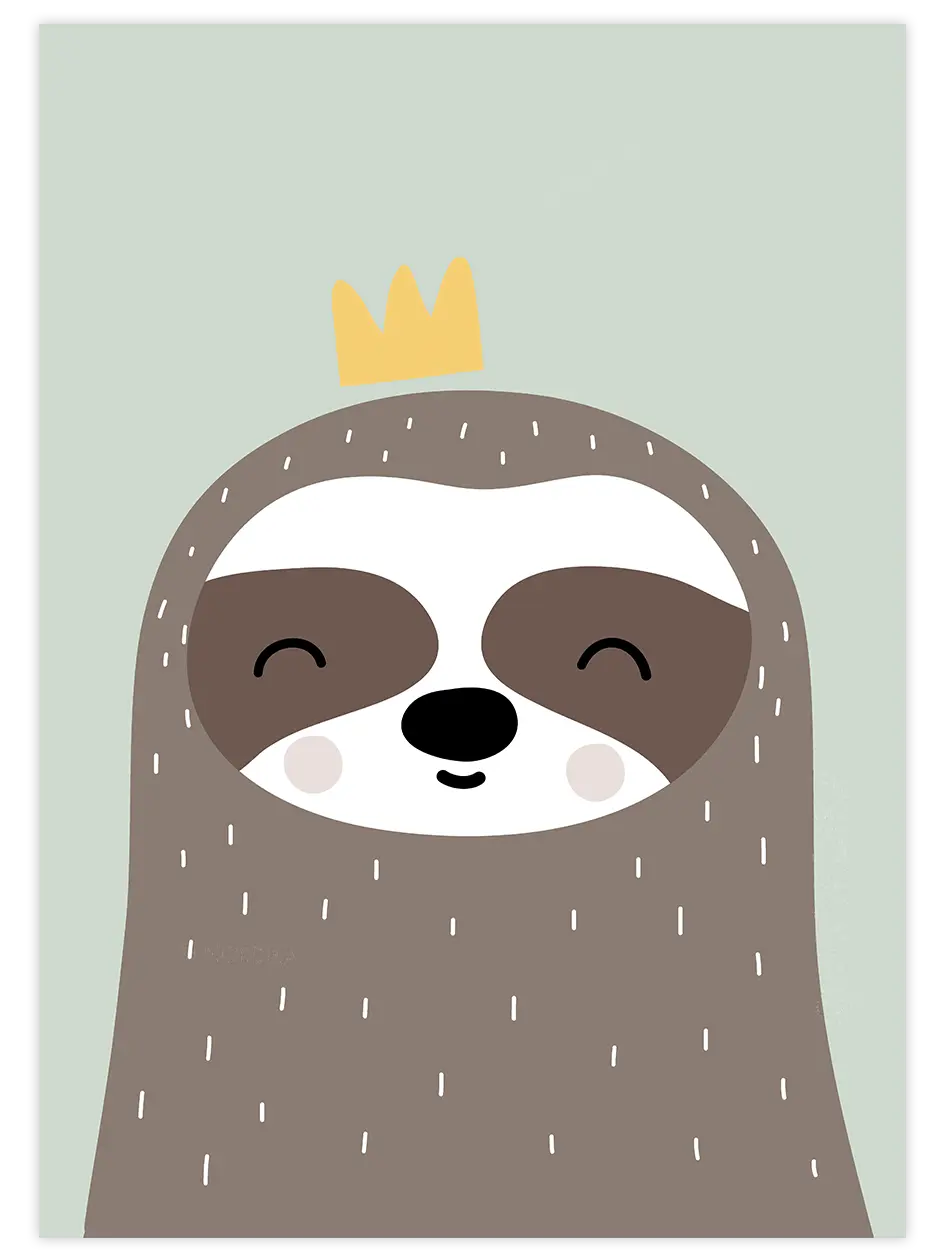 Tembel Hayvan Resmi - Art Print