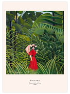 Henri Rousseau Woman in Red in the Forest - Art Print