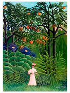 Henri Rousseau Woman Walking in an Exotic Forest - Art Print
