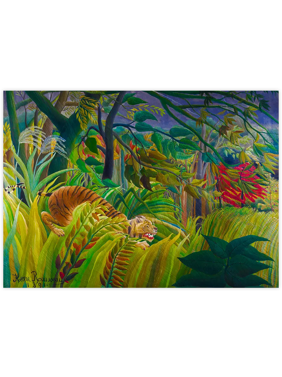 Henri Rousseau Tiger in a Tropical Storm (Surprised!) - Art Print Ünlü Ressamlar Poster