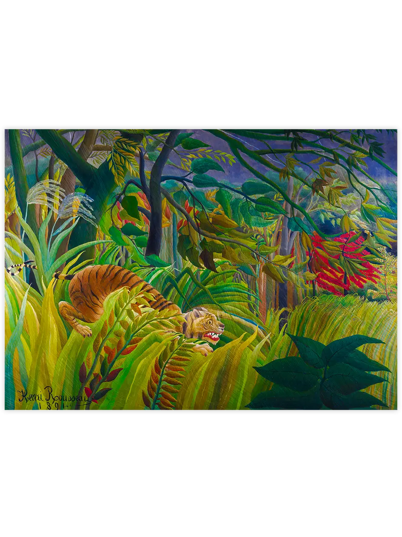 Henri Rousseau Tiger in a Tropical Storm (Surprised!) - Art Print Ünlü Ressamlar Poster