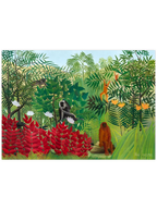 Henri Rousseau Maymunlarla Tropik Orman - Art Print