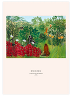 Henri Rousseau Maymunlarla Tropik Orman - Art Print