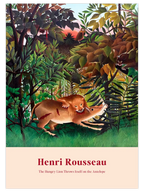 Henri Rousseau Aç Aslan Antilopun Üzerine Atlıyor - Art Print