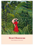 Henri Rousseau Ormanda Kırmızılı Kadın - Art Print