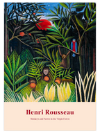 Henri Rousseau Monkeys and Parrot in the Virgin Forest - Art Print