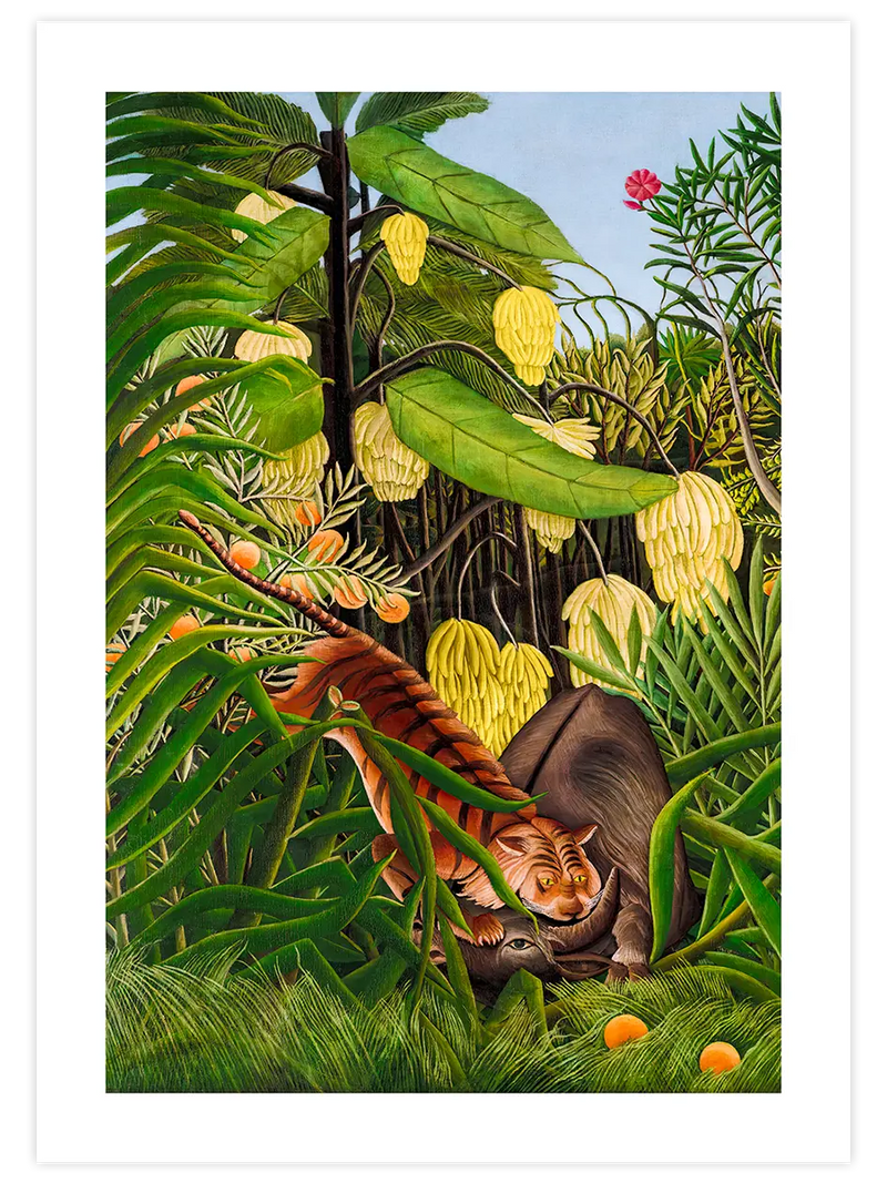 Henri Rousseau Fight between a Tiger and a Buffalo - Art Print Ünlü Ressamlar Poster
