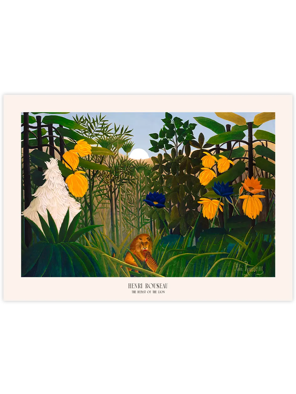 Henri Rousseau The Repast of the Lion - Art Print Ünlü Ressamlar Poster