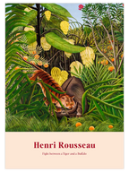 Henri Rousseau Fight between a Tiger and a Buffalo - Art Print