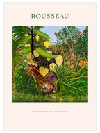 Henri Rousseau Bir Kaplan ve Bir Bufalo Arasındaki Dövüş - Art Print