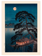 Koho Shoda Moonlit Pine & Pleasure Boat - Art Print