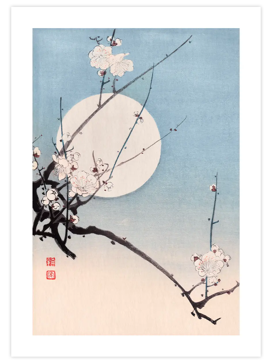 Koho Plum and The Moon - Art Print Ünlü Ressamlar Poster