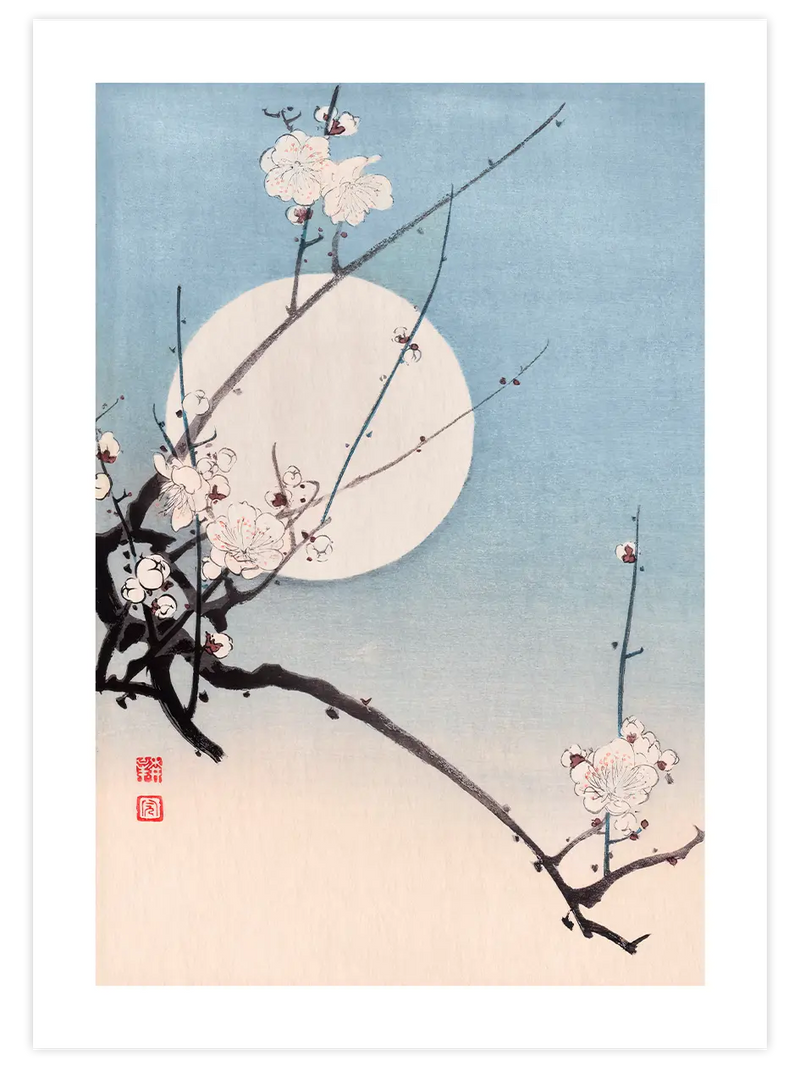 Koho Plum and The Moon - Art Print Ünlü Ressamlar Poster