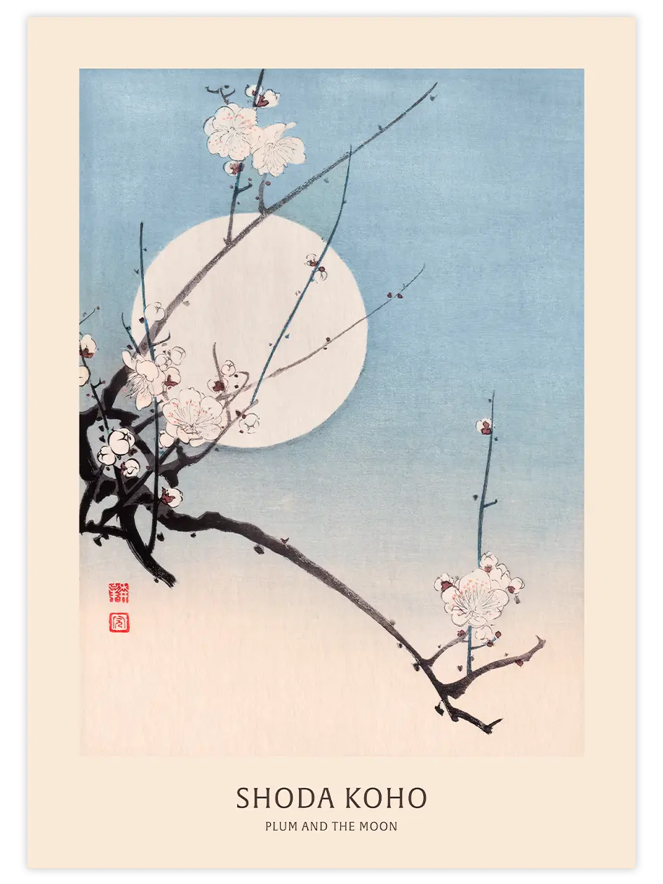 Koho Plum and the Moon - Art Print Ünlü Ressamlar Poster