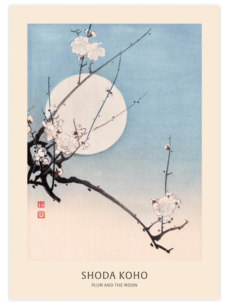 Koho Plum and the Moon - Art Print Ünlü Ressamlar Poster