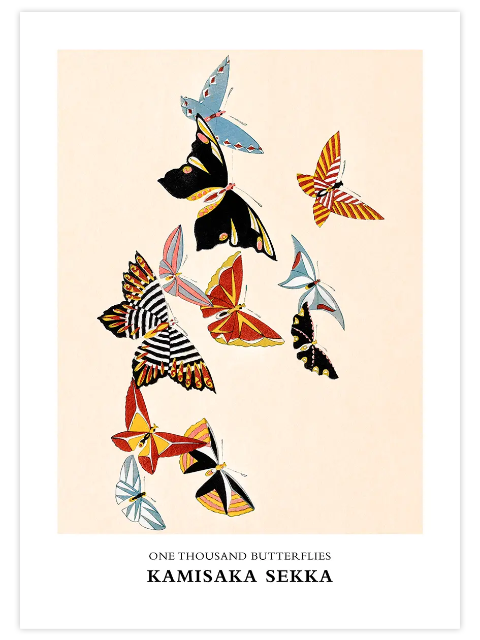 Kamisaka Sekka One Thousand Butterflies N4 - Art Print Ünlü Ressamlar Poster