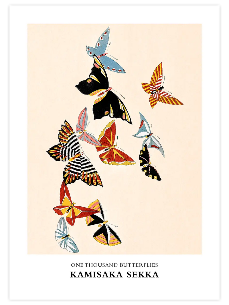 Kamisaka Sekka One Thousand Butterflies N4 - Art Print Ünlü Ressamlar Poster