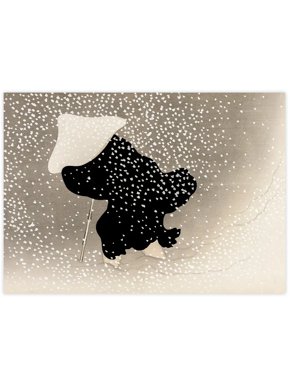 Kamisaka Sekka Whirling Snow - Art Print Ürün ana görseli