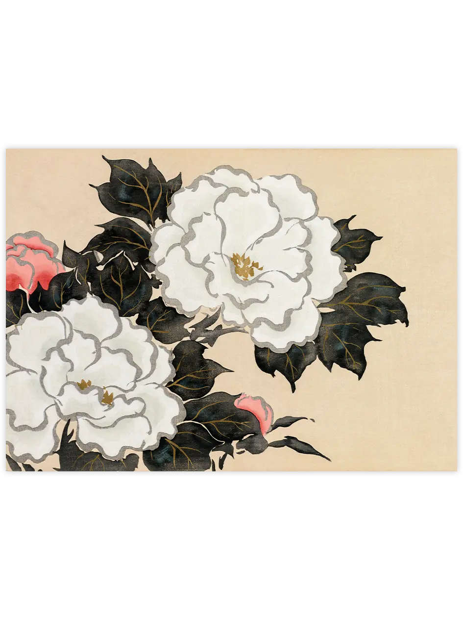 Kamisaka Sekka Flowers from Momoyogusa - Art Print Ürün ana görseli