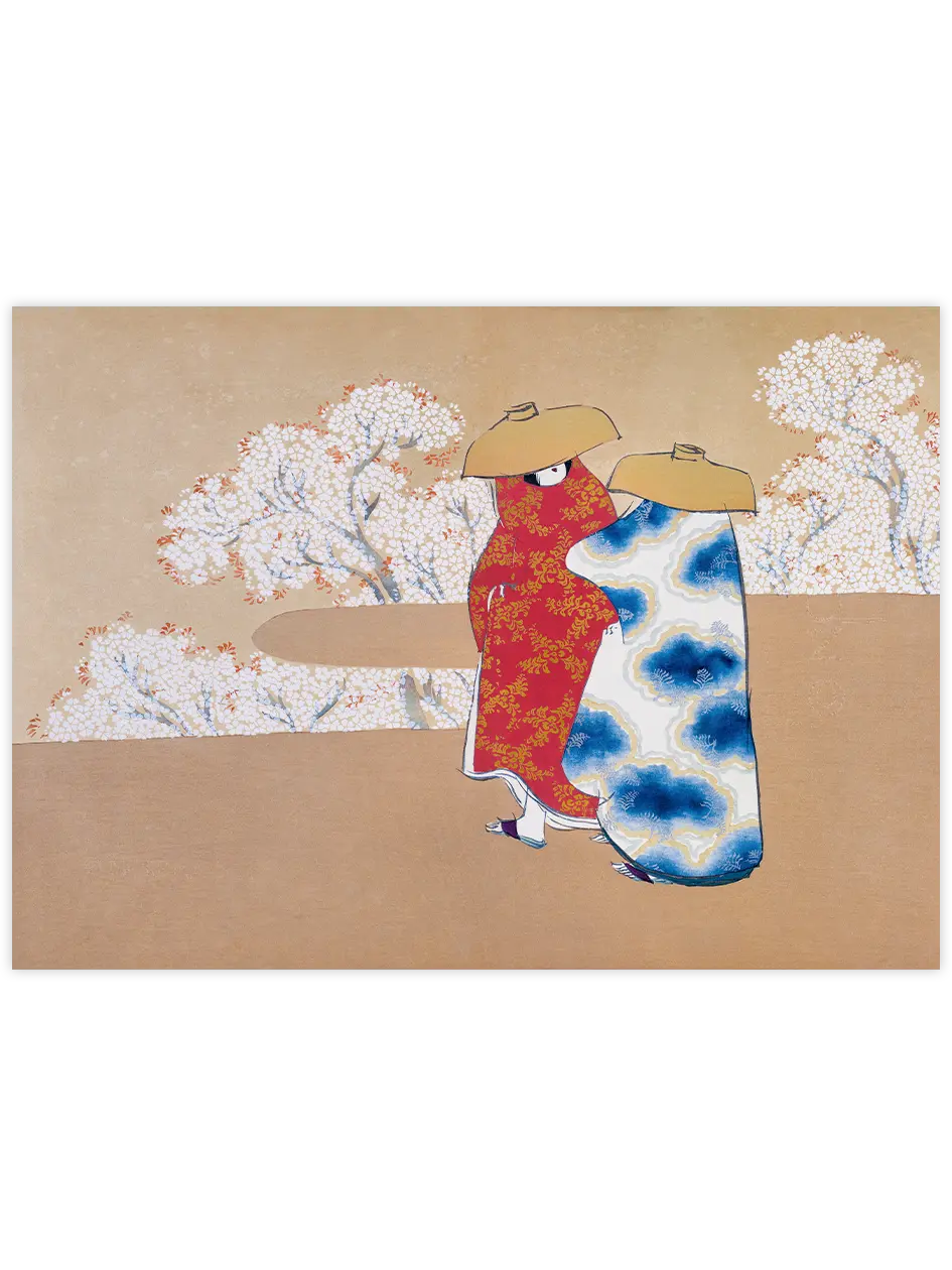Kamisaka Sekka Momoyagusa N1 - Art Print Ünlü Ressamlar Poster