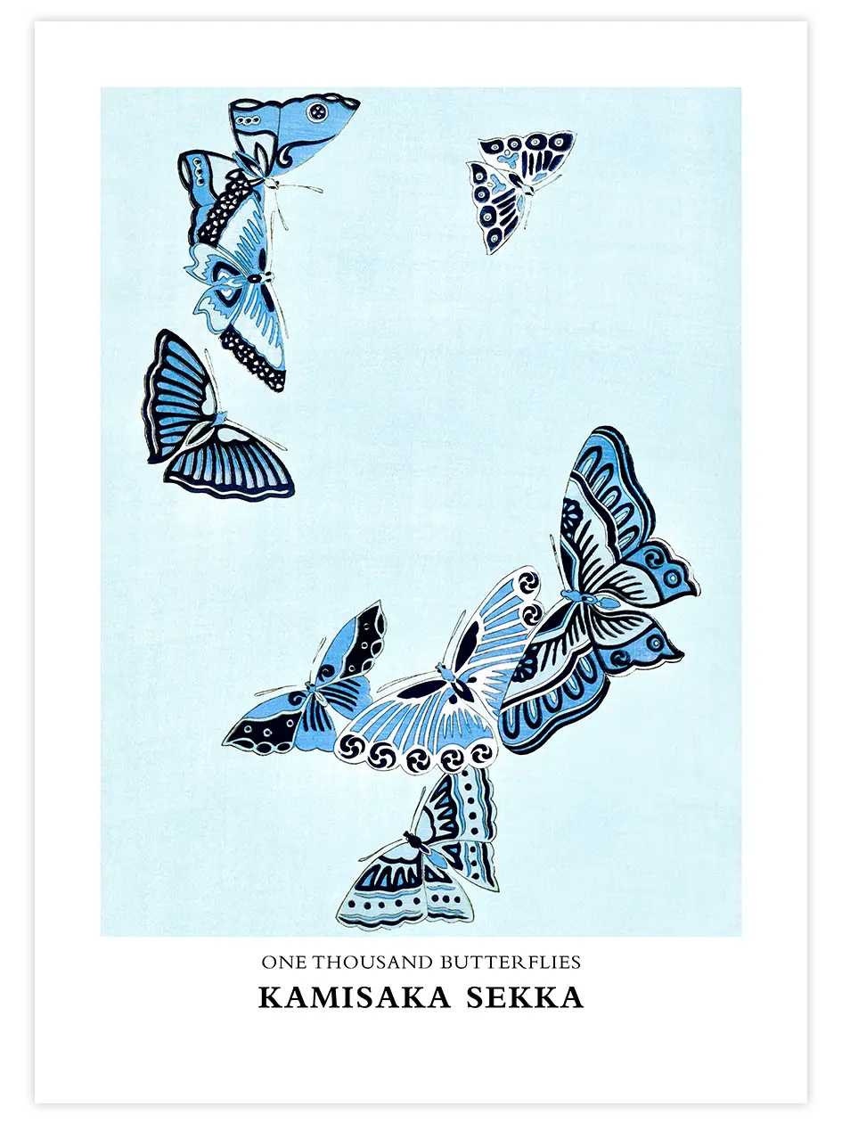 Kamisaka Sekka One Thousand Butterflies N3 - Art Print Ünlü Ressamlar Poster
