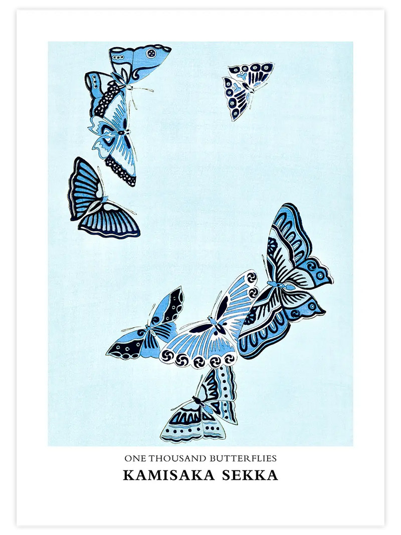 Kamisaka Sekka One Thousand Butterflies N3 - Art Print Ünlü Ressamlar Poster