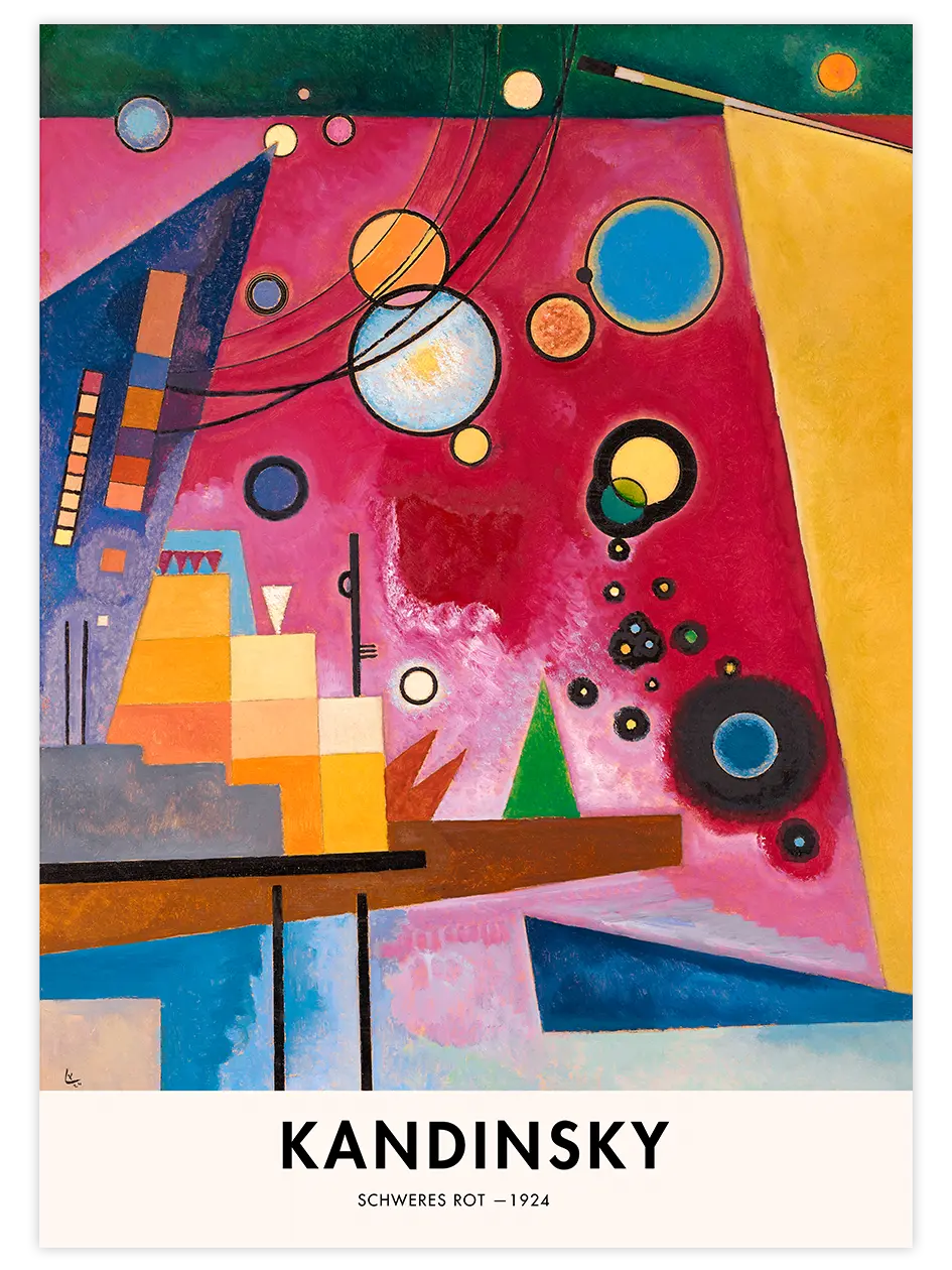 Kandinsky Heavy Red - Art Print Ünlü Ressamlar Poster