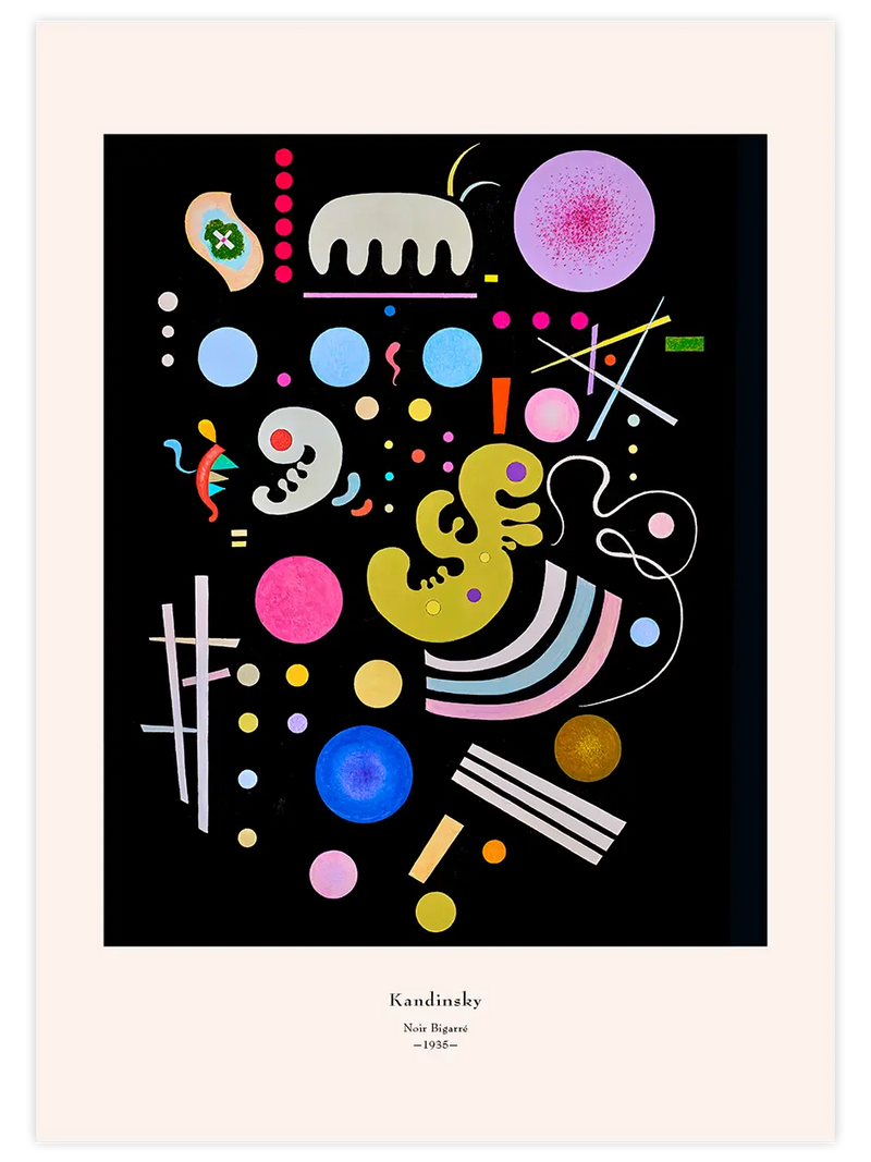 Kandinsky Noir Bigarré - Art Print Ünlü Ressamlar Poster
