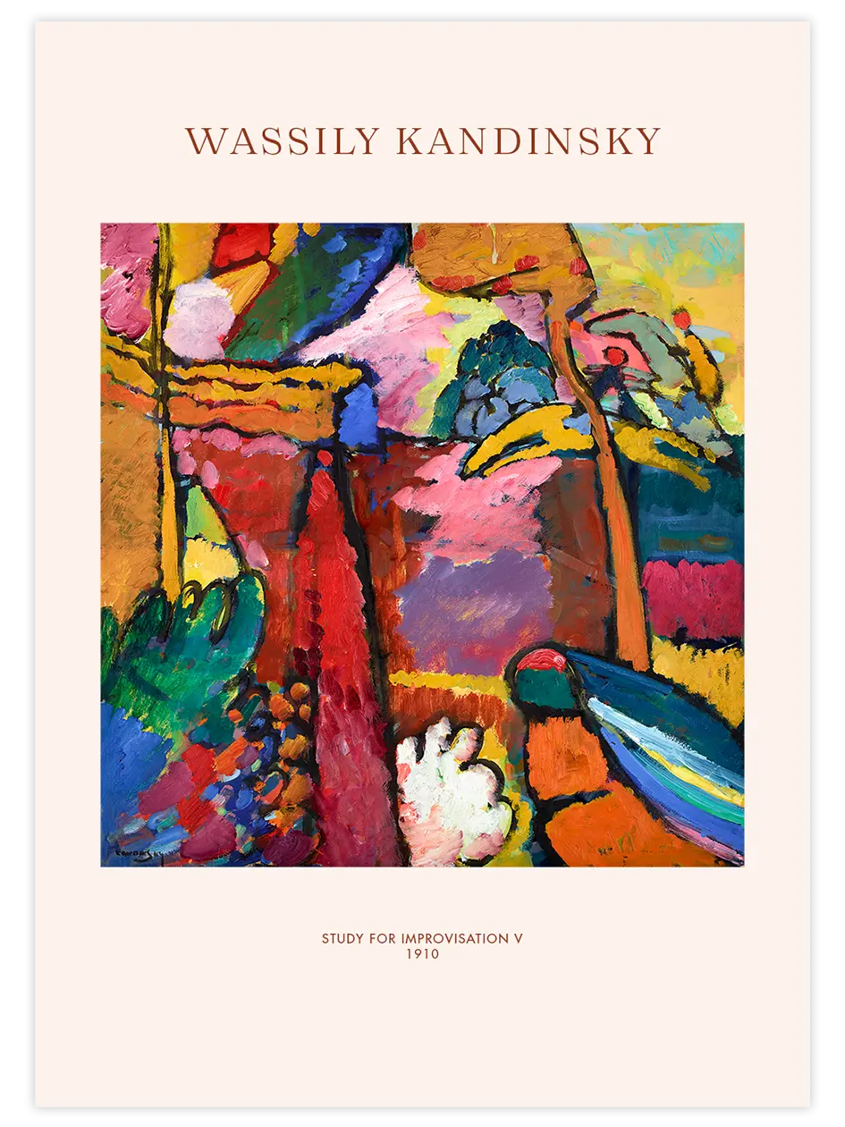 Kandinsky Study for Improvisation V - Art Print Ünlü Ressamlar Poster