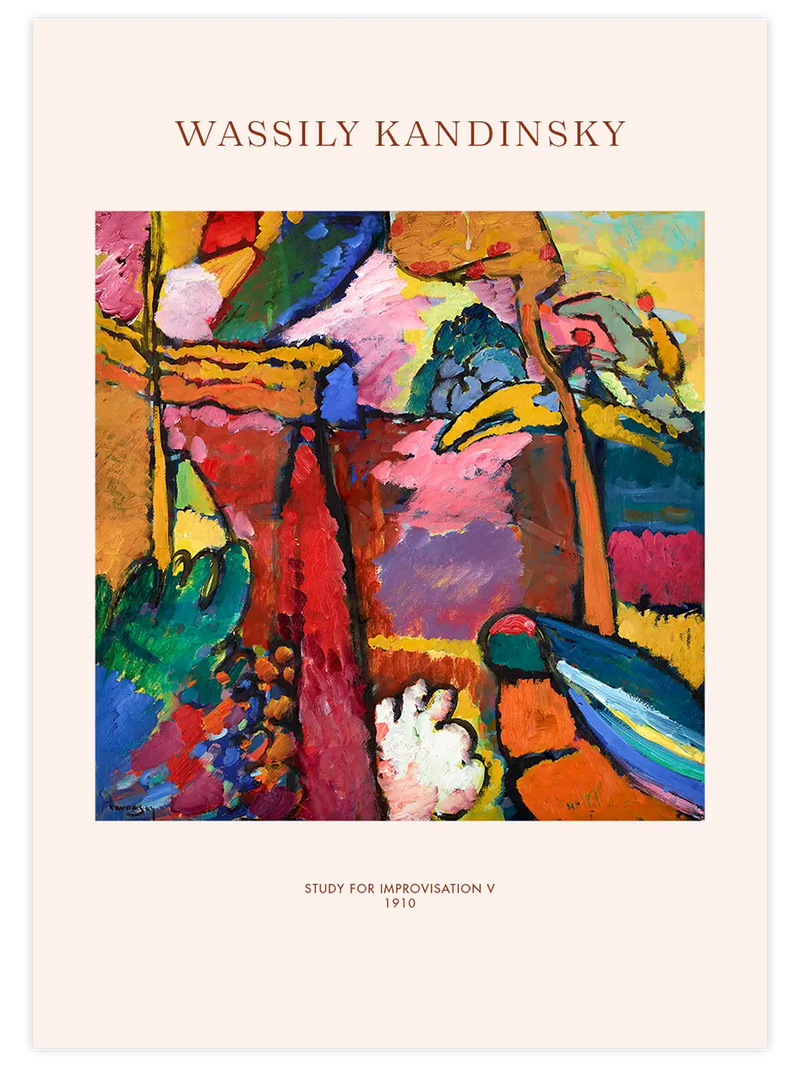 Kandinsky Study for Improvisation V - Art Print Ünlü Ressamlar Poster