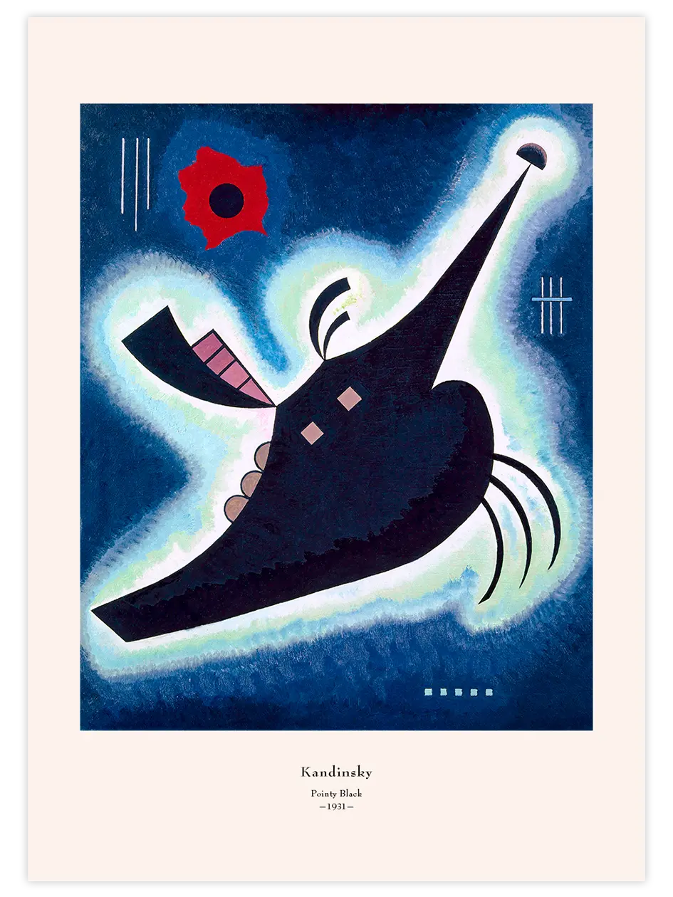 Kandinsky Pointy Black - Art Print Ünlü Ressamlar Poster