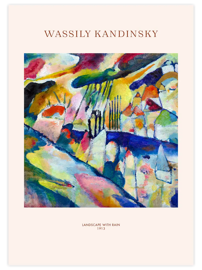 Kandinsky Landscape with Rain - Art Print Ünlü Ressamlar Poster
