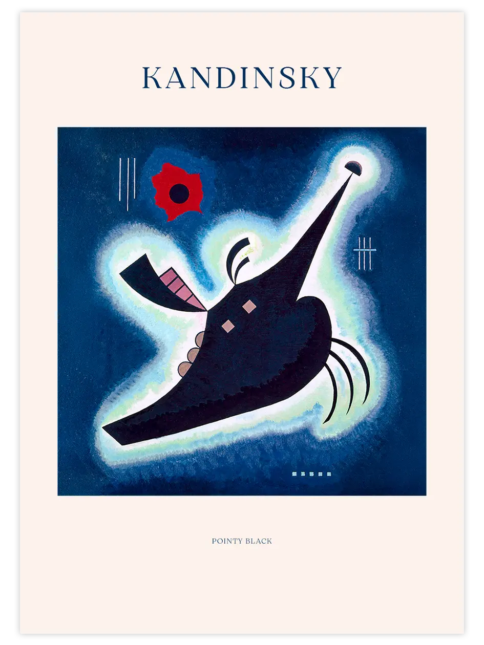 Kandinsky Sivri Siyah - Art Print Ünlü Ressamlar Poster