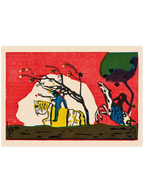 Kandinsky Two Riders against a Red Background - Art Print