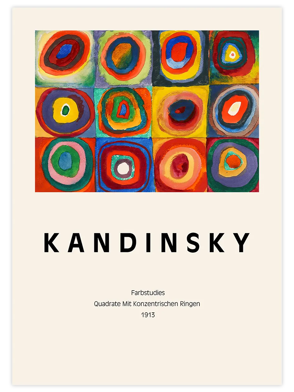 Kandinsky Squares With Concentric Circles - Art Print Ünlü Ressamlar Poster