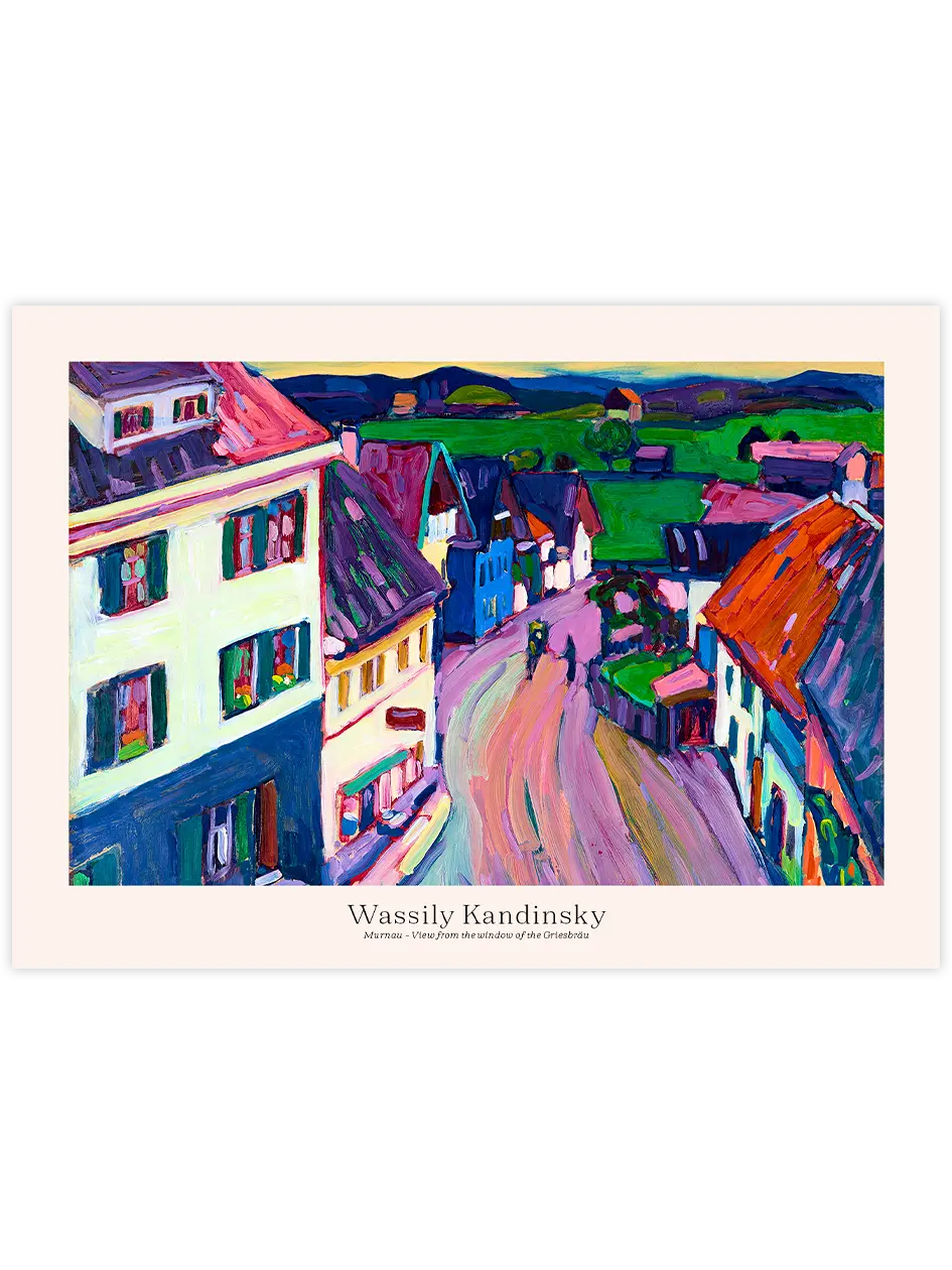 Kandinsky Murnau View from the Window of the Griesbrau - Art Print Ünlü Ressamlar Poster