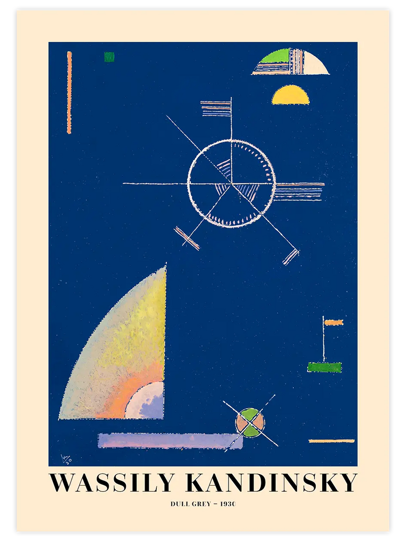Kandinsky Dull Grey - Art Print Ünlü Ressamlar Poster