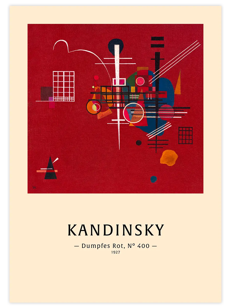Kandinsky Dull Red - Art Print Ünlü Ressamlar Poster