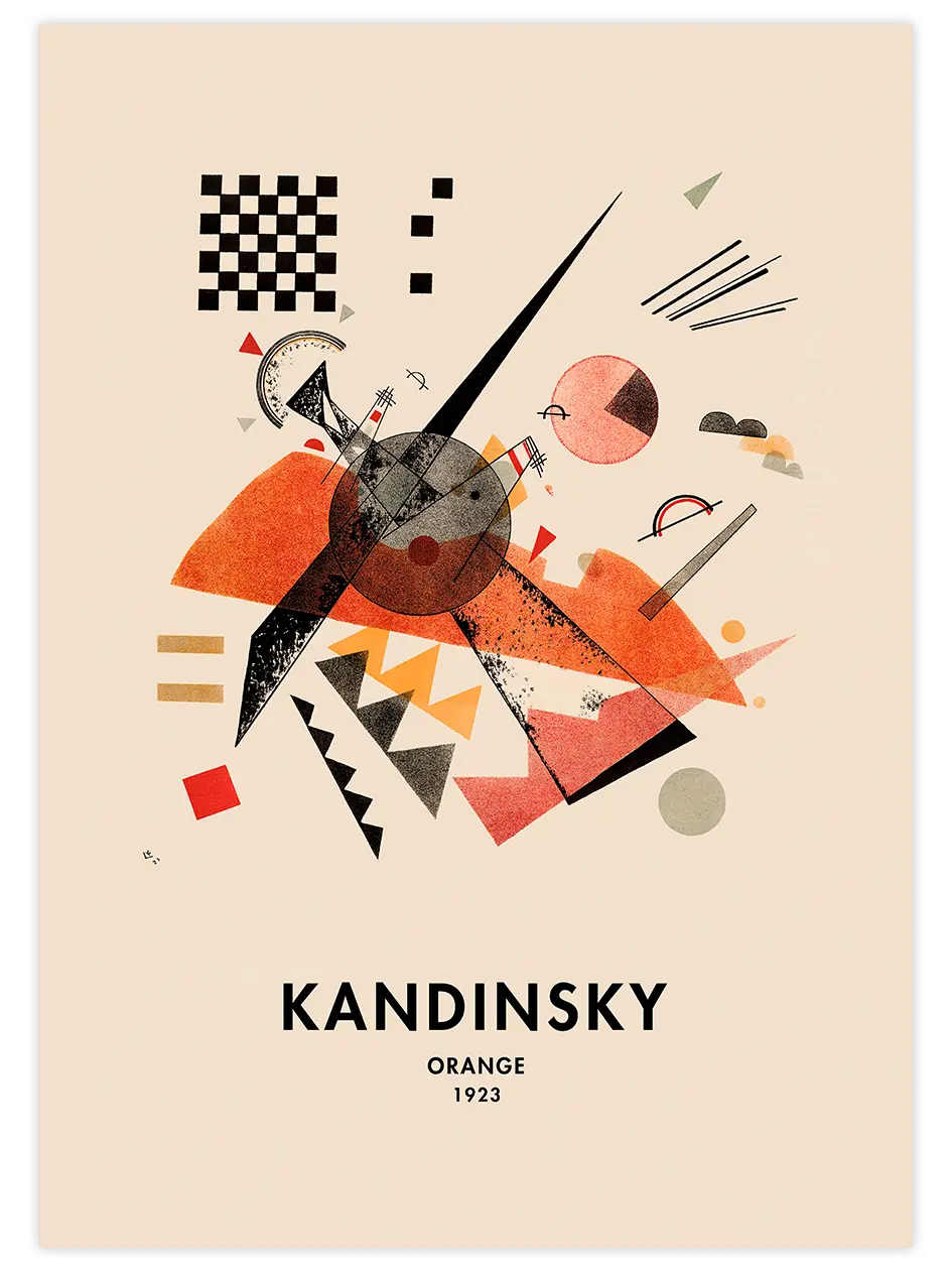 Kandinsky Orange - Art Print Ünlü Ressamlar Poster