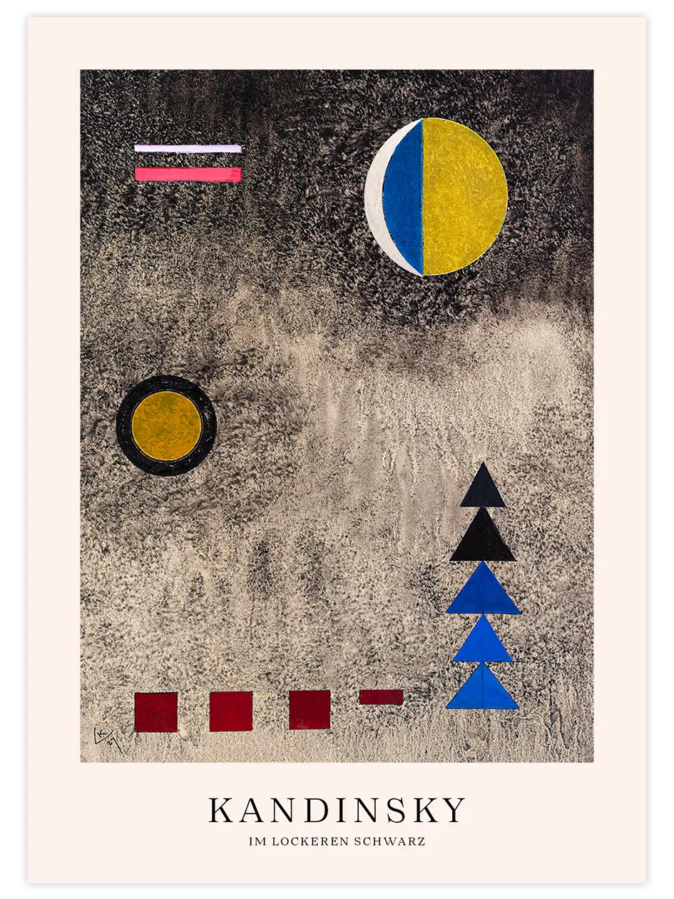 Kandinsky Im Lockeren Schwarz - Art Print Ünlü Ressamlar Poster