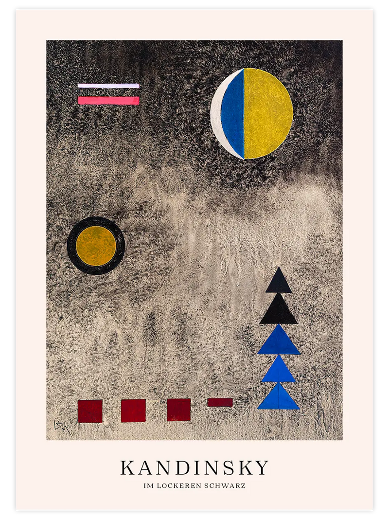 Kandinsky Im Lockeren Schwarz - Art Print Ünlü Ressamlar Poster