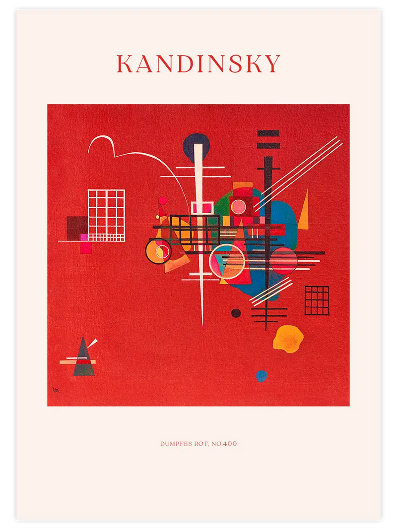 Kandinsky Dumpfes Rot, No.400 - Art Print Ünlü Ressamlar Poster
