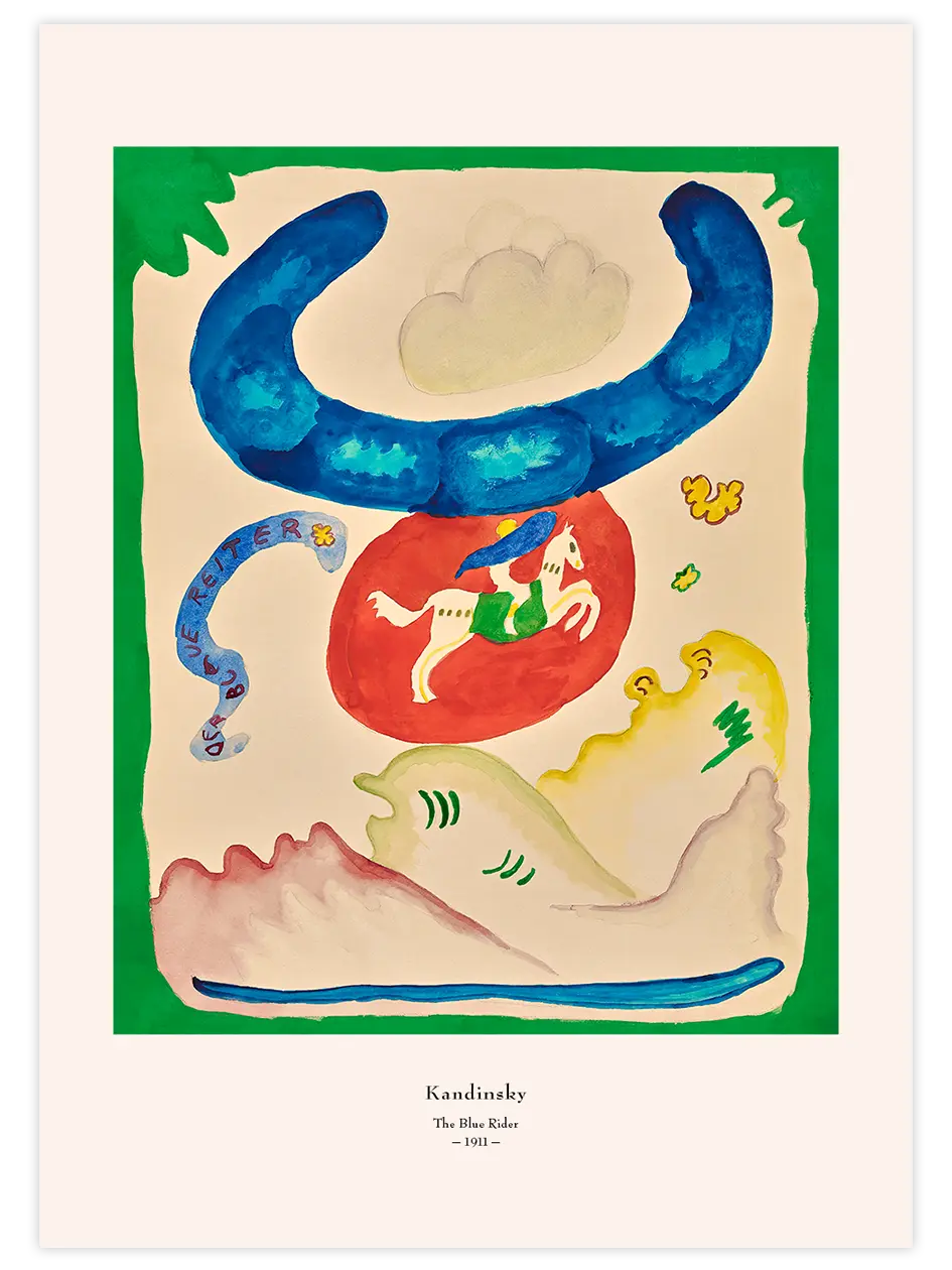 Kandinsky Mavi Süvari - Art Print Ünlü Ressamlar Poster