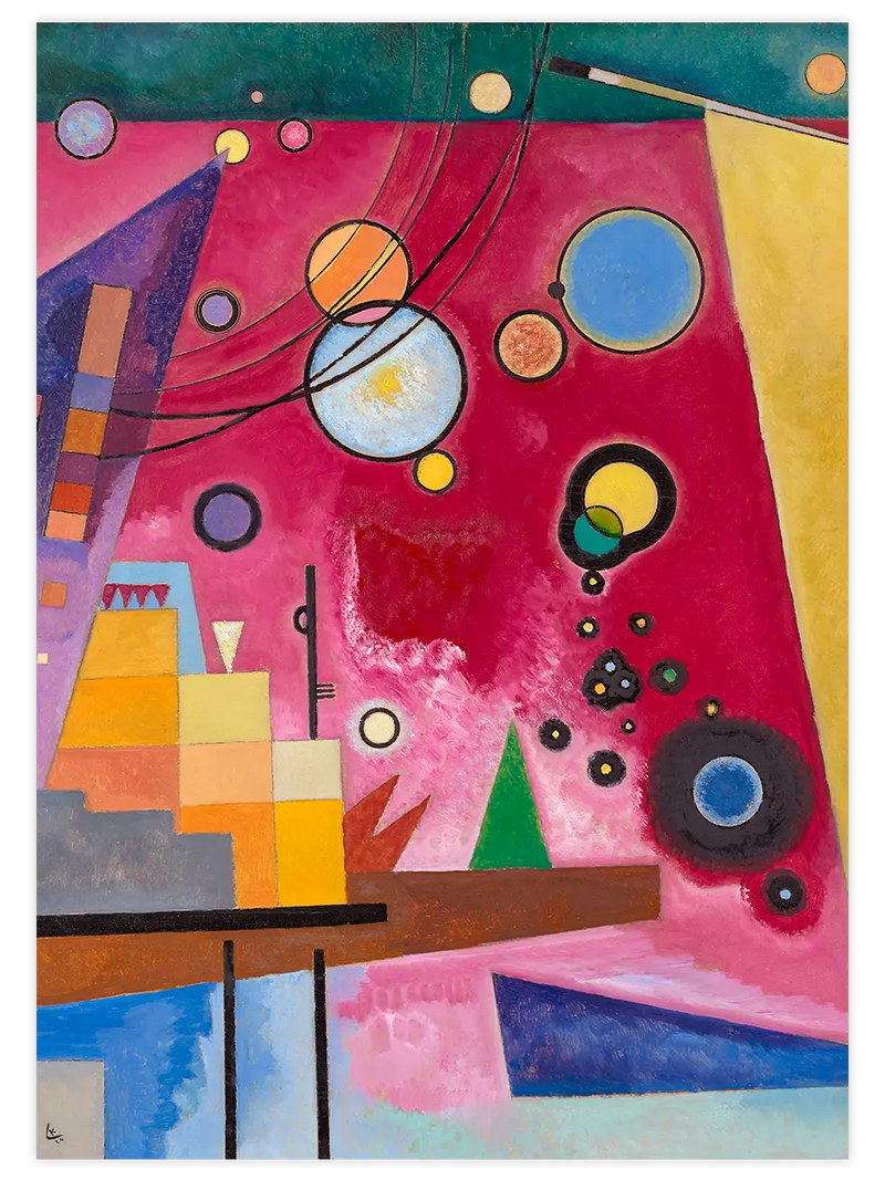 Wassily Kandinsky Heavy Red - Art Print Ünlü Ressamlar Poster