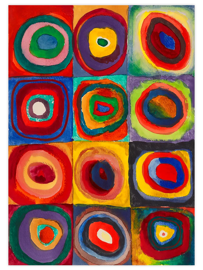 Kandinsky Squares with Concentric Circles - Art Print Ünlü Ressamlar Poster