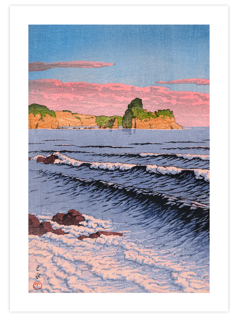Kawase Morning Sea at Shiribeshi - Art Print Ünlü Ressamlar Poster
